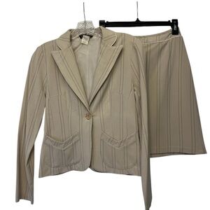 Donut-Beige Striped Women's Blazer